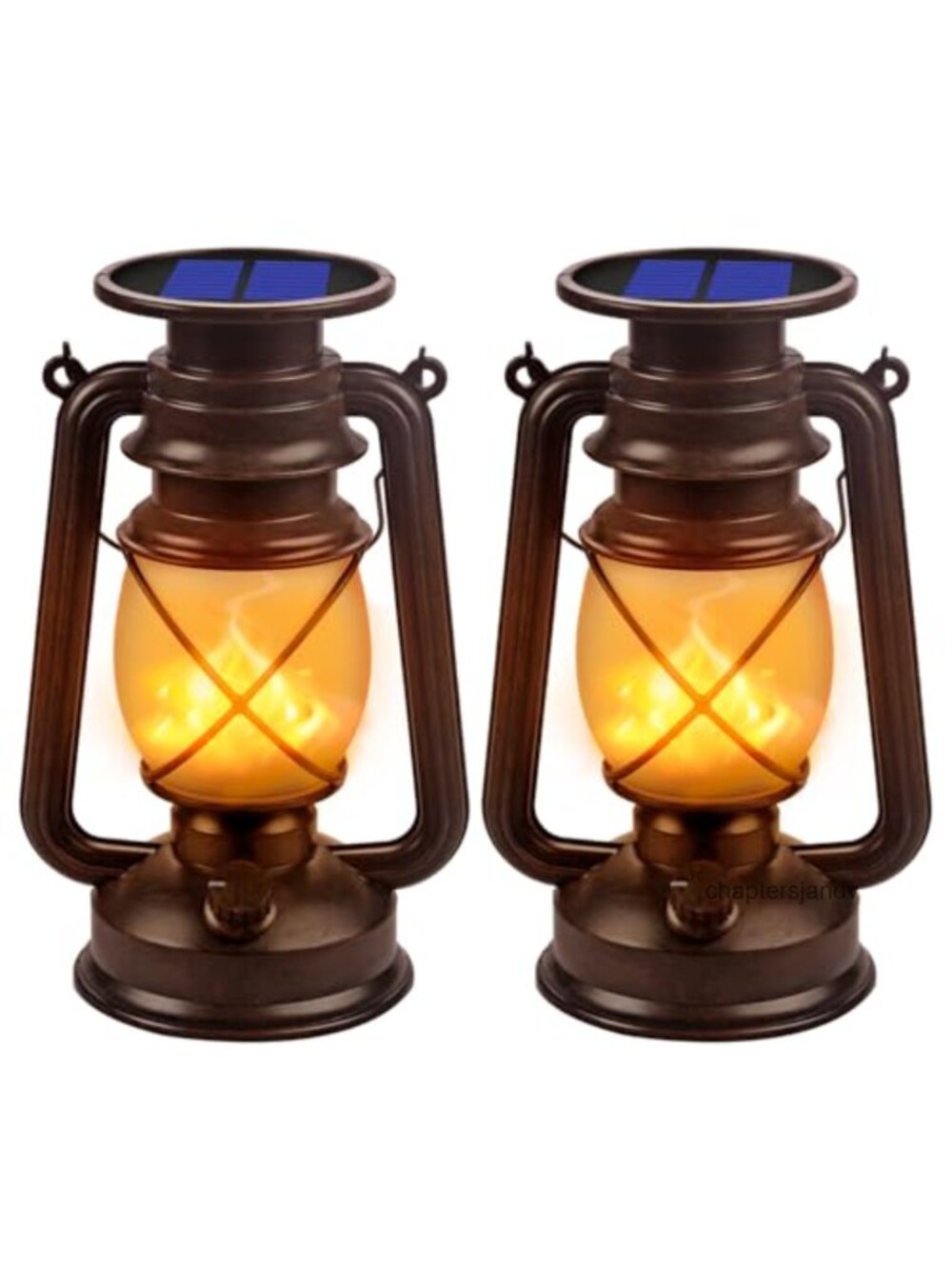 Solar Lanterns Outdoor Waterproof 2 Pack LED Flickering Flame Hanging Lights